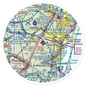 Ocean County Airport (MJX) VFR Sectional Sticker (30 mile)