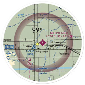 Miller Municipal Airport (MKA) VFR Sectional Sticker (20 mile)