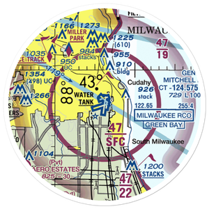 General Mitchell International Airport (MKE) VFR Sectional Sticker (20 mile)