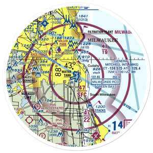 General Mitchell International Airport (MKE) VFR Sectional Sticker (30 mile)