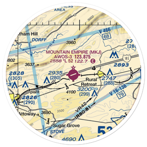 Mountain Empire Airport (MKJ) VFR Sectional Sticker (20 mile)