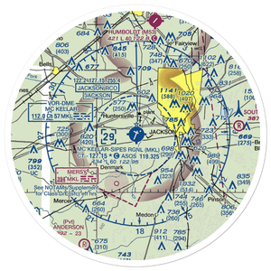 McKellar-Sipes Regional Airport (MKL) VFR Sectional Sticker (30 mile)