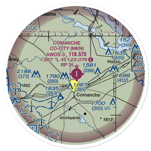 Comanche County City Airport (MKN) VFR Sectional Sticker (20 mile)