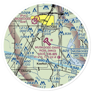 Muskogee-Davis Regional Airport (MKO) VFR Sectional Sticker (20 mile)