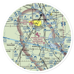 Muskogee-Davis Regional Airport (MKO) VFR Sectional Sticker (30 mile)