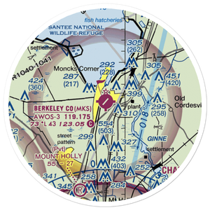 Berkeley County Airport (MKS) VFR Sectional Sticker (20 mile)