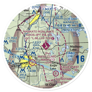Mankato Regional Airport (MKT) VFR Sectional Sticker (20 mile)