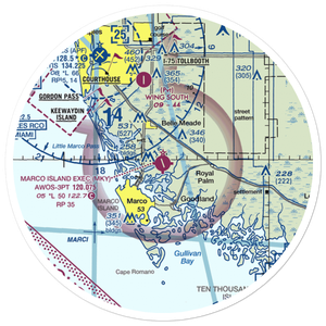 Marco Island Executive Airport (MKY) VFR Sectional Sticker (30 mile)