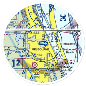 Melbourne International Airport (MLB) VFR Sectional Sticker (20 mile)