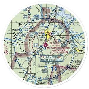 Mc Alester Regional Airport (MLC) VFR Sectional Sticker (30 mile)