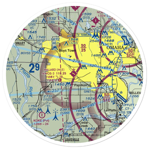 Millard Airport (MLE) VFR Sectional Sticker (30 mile)