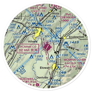 McMinn County Airport (MMI) VFR Sectional Sticker (20 mile)