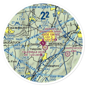 Meriden Markham Municipal Airport (MMK) VFR Sectional Sticker (20 mile)