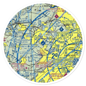 Morristown Municipal Airport (MMU) VFR Sectional Sticker (30 mile)