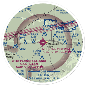 Mountain View Airport (MNF) VFR Sectional Sticker (20 mile)