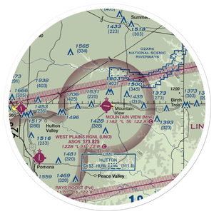 Mountain View Airport (MNF) VFR Sectional Sticker (30 mile)