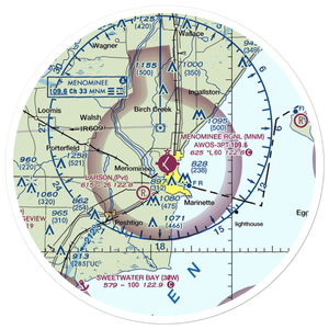 Menominee Regional Airport (MNM) VFR Sectional Sticker (30 mile)