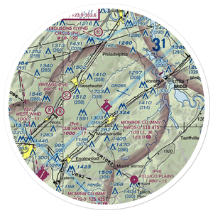 Monroe County Airport (MNV) VFR Sectional Sticker (30 mile)