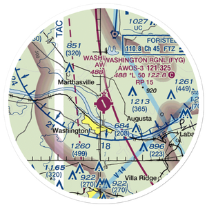 Washington Regional Airport (FYG) VFR Sectional Sticker (20 mile)
