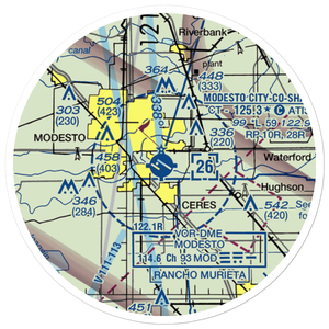 Modesto City Co-Harry Sham Field (MOD) VFR Sectional Sticker (20 mile)