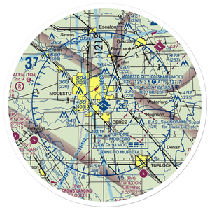 Modesto City Co-Harry Sham Field (MOD) VFR Sectional Sticker (30 mile)