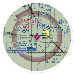 Morris Municipal - Charlie Schmidt Airport (MOX) VFR Sectional Sticker (20 mile)