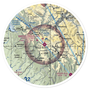 Mariposa Yosemite Airport (MPI) VFR Sectional Sticker (30 mile)