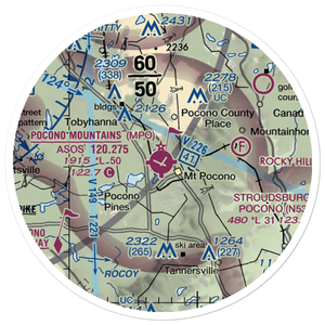 Pocono Mountains Municipal Airport (MPO) VFR Sectional Sticker (20 mile)