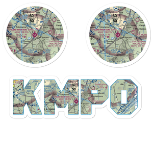 Pocono Mountains Municipal Airport (MPO) VFR Sectional Sticker Pack