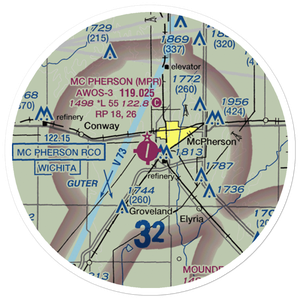 Mc Pherson Airport (MPR) VFR Sectional Sticker (20 mile)