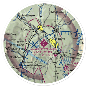 Edward F Knapp State Airport (MPV) VFR Sectional Sticker (20 mile)