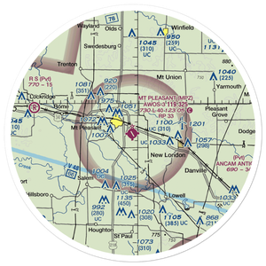 Mount Pleasant Municipal Airport (MPZ) VFR Sectional Sticker (30 mile)