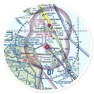 Dare County Regional Airport (MQI) VFR Sectional Sticker (30 mile)
