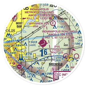 Indianapolis Regional Airport (MQJ) VFR Sectional Sticker (20 mile)
