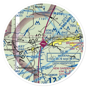 Chester County G O Carlson Airport (MQS) VFR Sectional Sticker (20 mile)