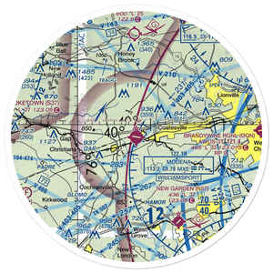 Chester County G O Carlson Airport (MQS) VFR Sectional Sticker (30 mile)