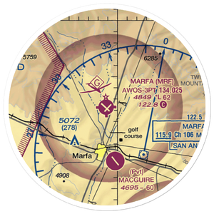 Marfa Municipal Airport (MRF) VFR Sectional Sticker (20 mile)