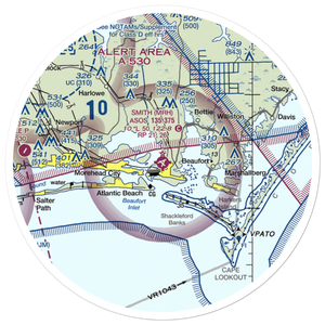 Michael J. Smith Field (MRH) VFR Sectional Sticker (30 mile)