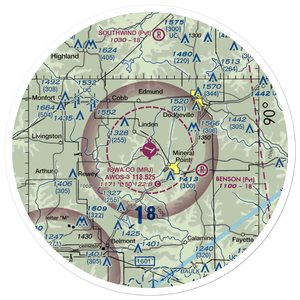 Iowa County Airport (MRJ) VFR Sectional Sticker (30 mile)