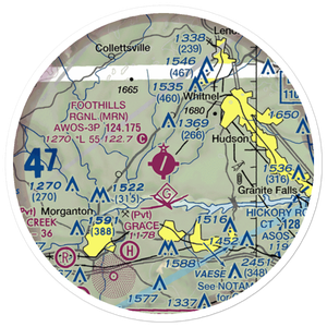 Foothills Regional Airport (MRN) VFR Sectional Sticker (20 mile)