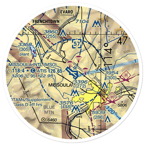 Missoula International Airport (MSO) VFR Sectional Sticker (20 mile)