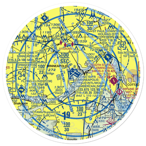 Minneapolis-St Paul International/Wold-Chamberlain Airport (MSP) VFR Sectional Sticker (30 mile)