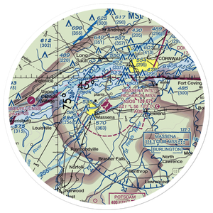 Massena International Richards Field (MSS) VFR Sectional Sticker (30 mile)