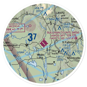 Sullivan County International Airport (MSV) VFR Sectional Sticker (20 mile)