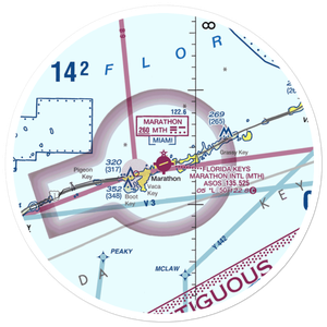 The Florida Keys Marathon Airport (MTH) VFR Sectional Sticker (30 mile)