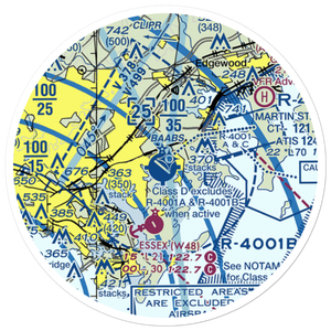 Martin State Airport (MTN) VFR Sectional Sticker (20 mile)