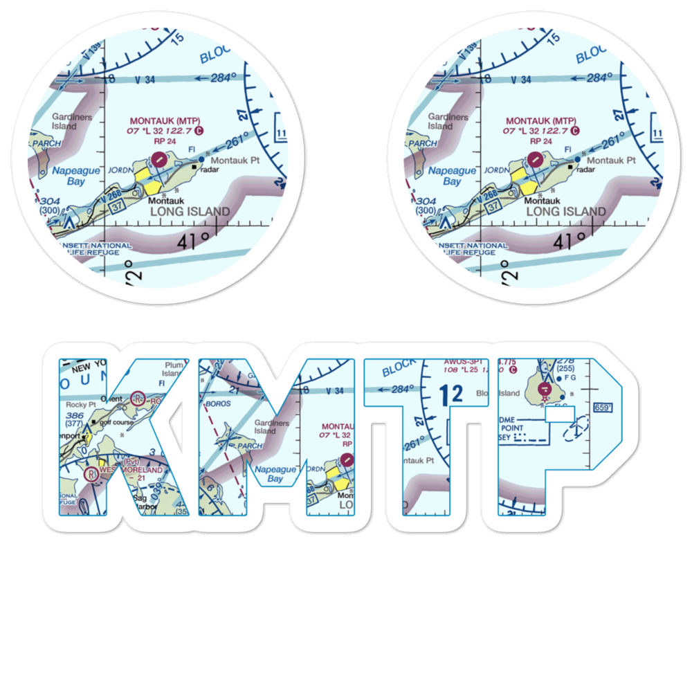 Montauk Airport (MTP) VFR Sectional Sticker Pack 