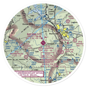 Blue Ridge Airport (MTV) VFR Sectional Sticker (30 mile)