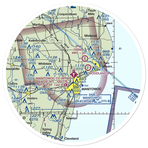 Manitowoc County Airport (MTW) VFR Sectional Sticker (30 mile)