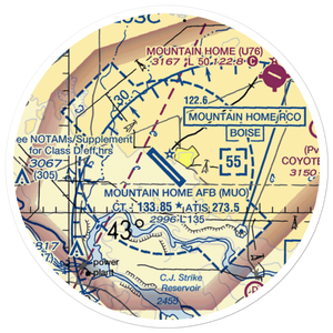 Mountain Home Air Force Base (MUO) VFR Sectional Sticker (20 mile)